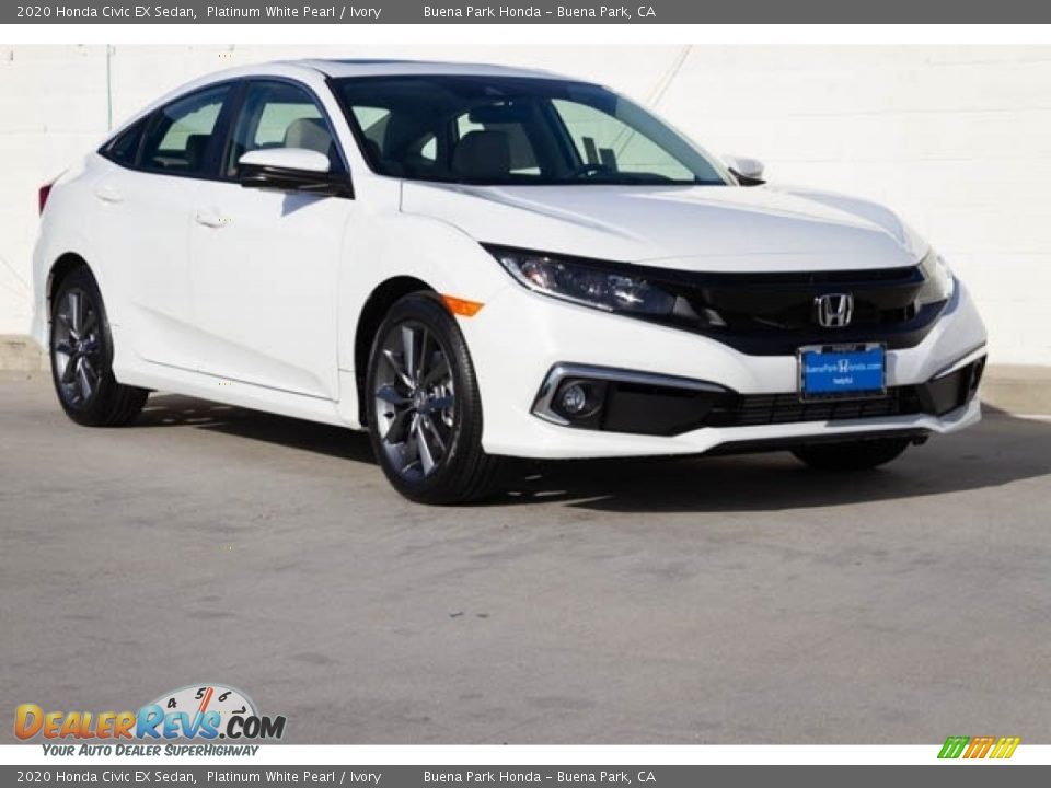2020 Honda Civic EX Sedan Platinum White Pearl / Ivory Photo #1