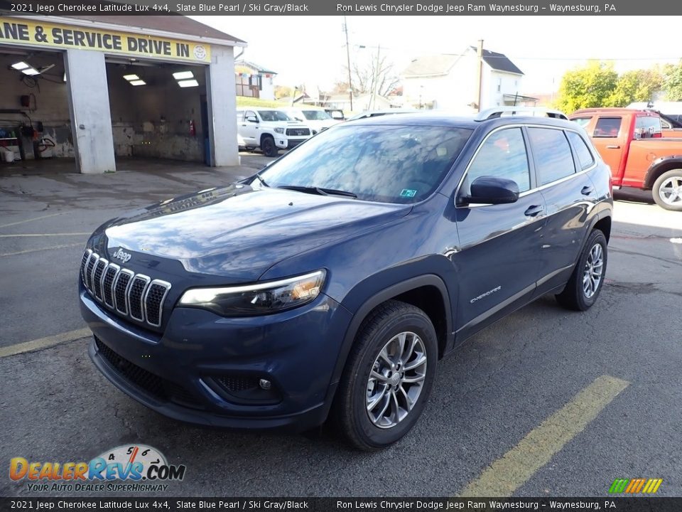 2021 Jeep Cherokee Latitude Lux 4x4 Slate Blue Pearl / Ski Gray/Black Photo #1
