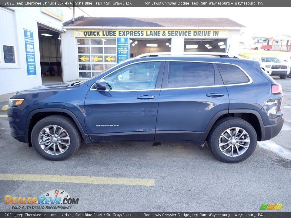 2021 Jeep Cherokee Latitude Lux 4x4 Slate Blue Pearl / Ski Gray/Black Photo #3