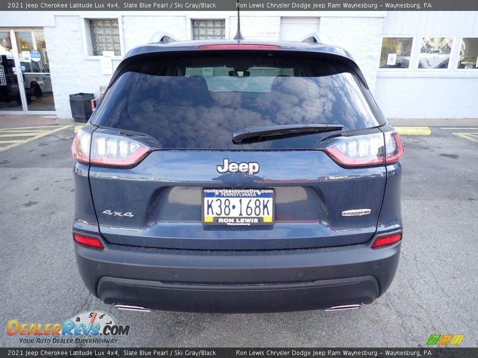 2021 Jeep Cherokee Latitude Lux 4x4 Slate Blue Pearl / Ski Gray/Black Photo #5