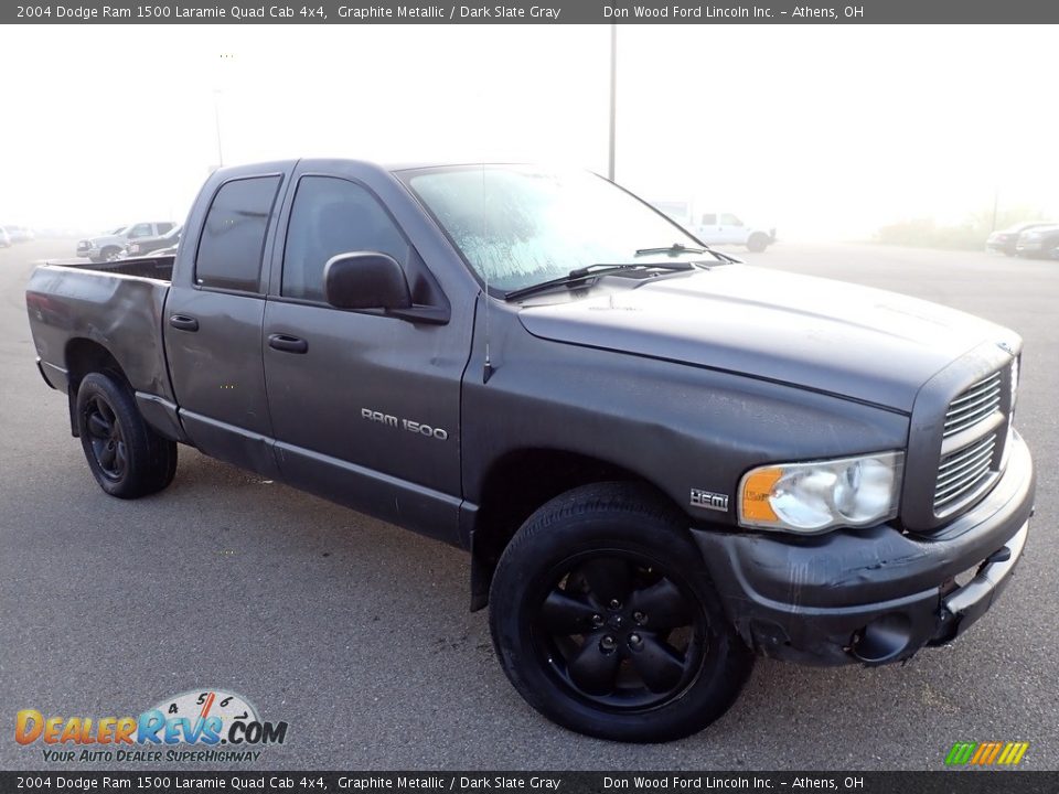 2004 Dodge Ram 1500 Laramie Quad Cab 4x4 Graphite Metallic / Dark Slate Gray Photo #2