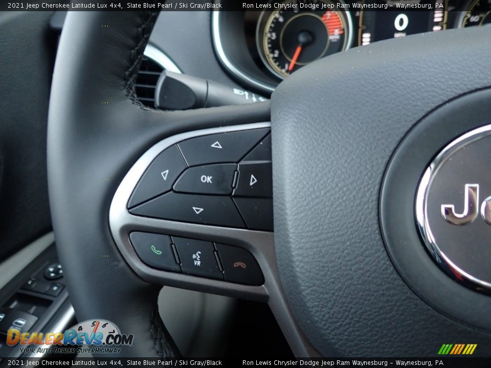 2021 Jeep Cherokee Latitude Lux 4x4 Slate Blue Pearl / Ski Gray/Black Photo #19