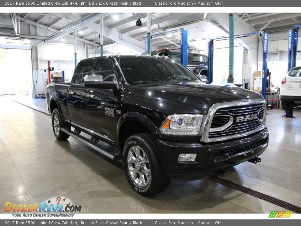 2017 Ram 3500 Limited Crew Cab 4x4 Brilliant Black Crystal Pearl / Black Photo #4