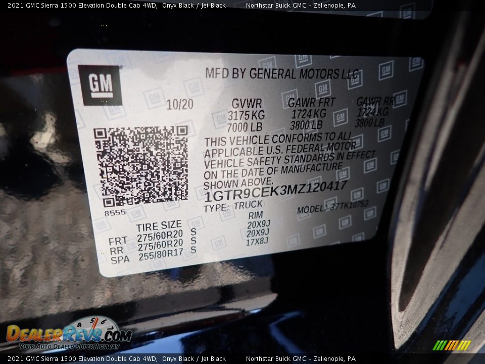 2021 GMC Sierra 1500 Elevation Double Cab 4WD Onyx Black / Jet Black Photo #10