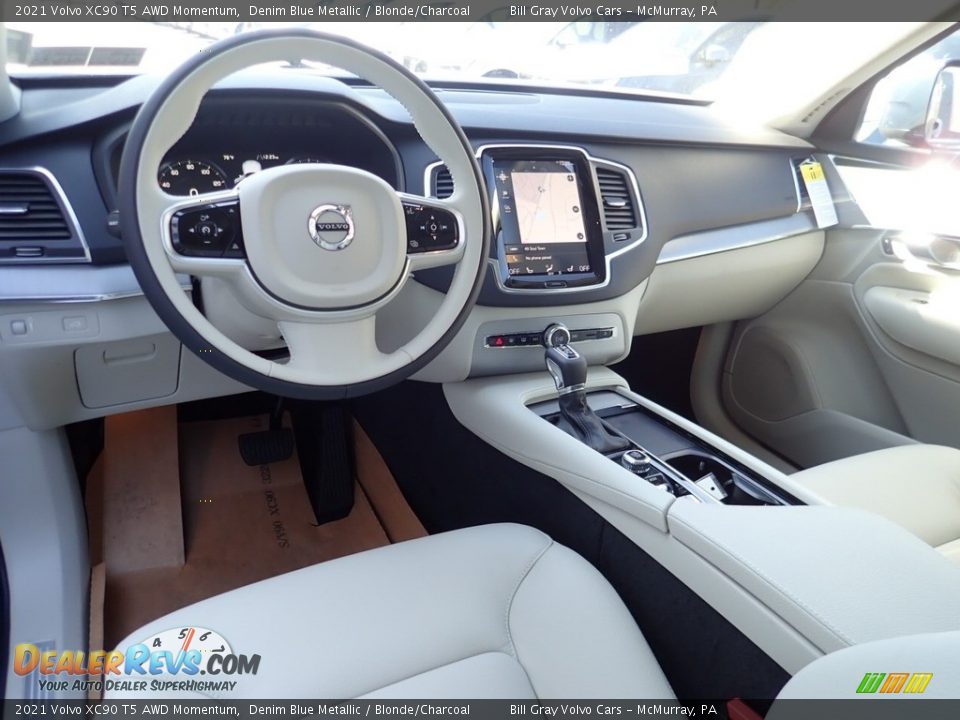Blonde/Charcoal Interior - 2021 Volvo XC90 T5 AWD Momentum Photo #10