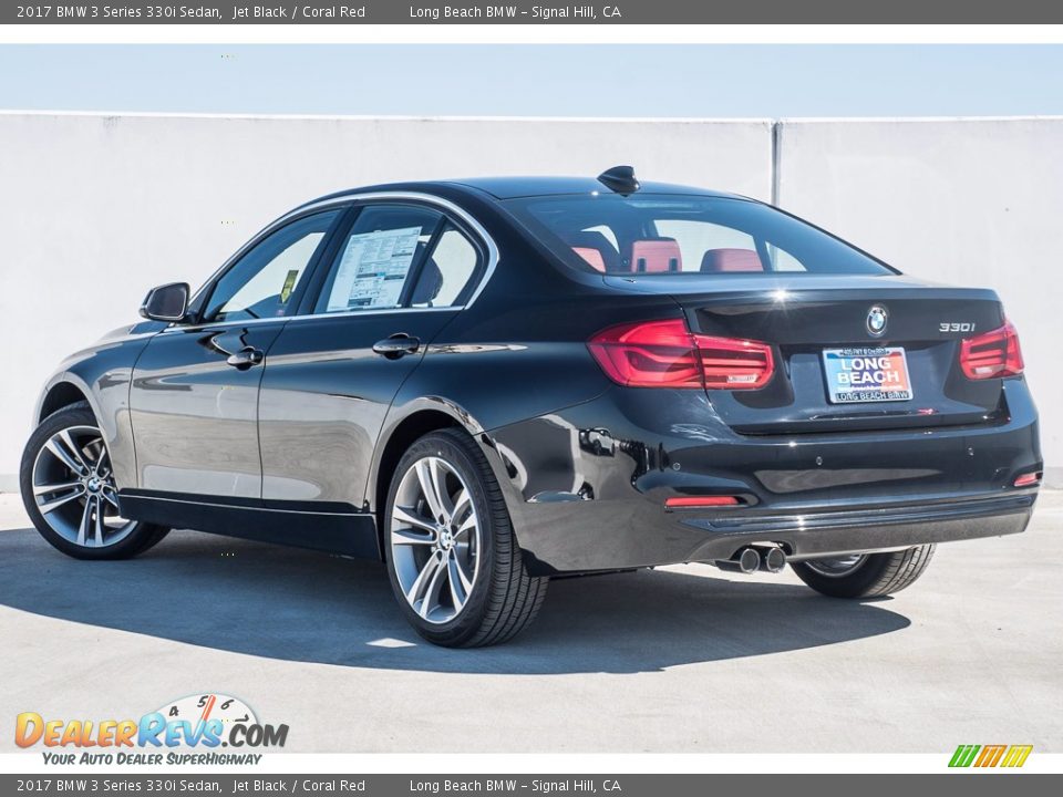 2017 BMW 3 Series 330i Sedan Jet Black / Coral Red Photo #3