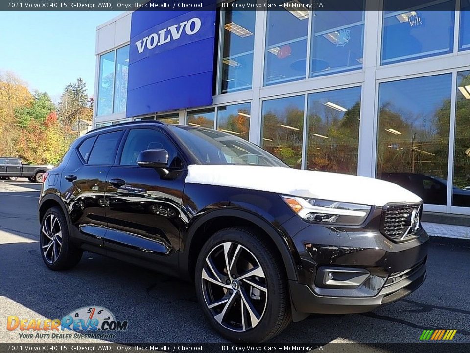 2021 Volvo XC40 T5 R-Design AWD Onyx Black Metallic / Charcoal Photo #1