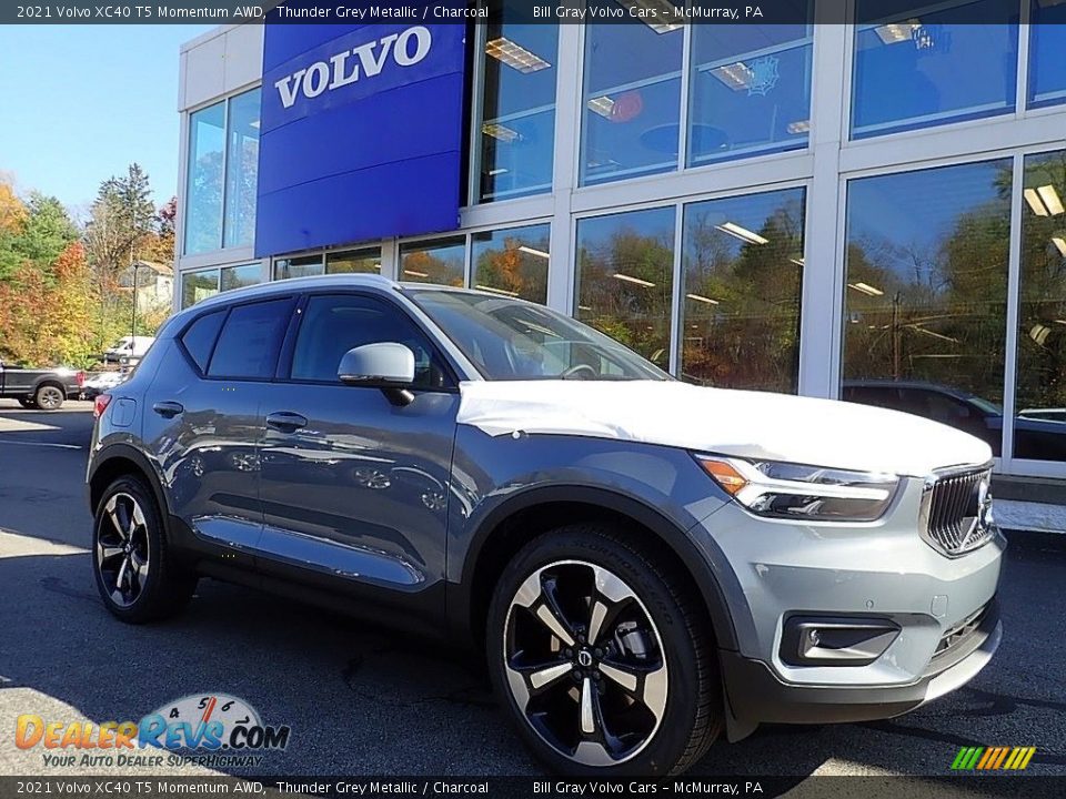 2021 Volvo XC40 T5 Momentum AWD Thunder Grey Metallic / Charcoal Photo #1