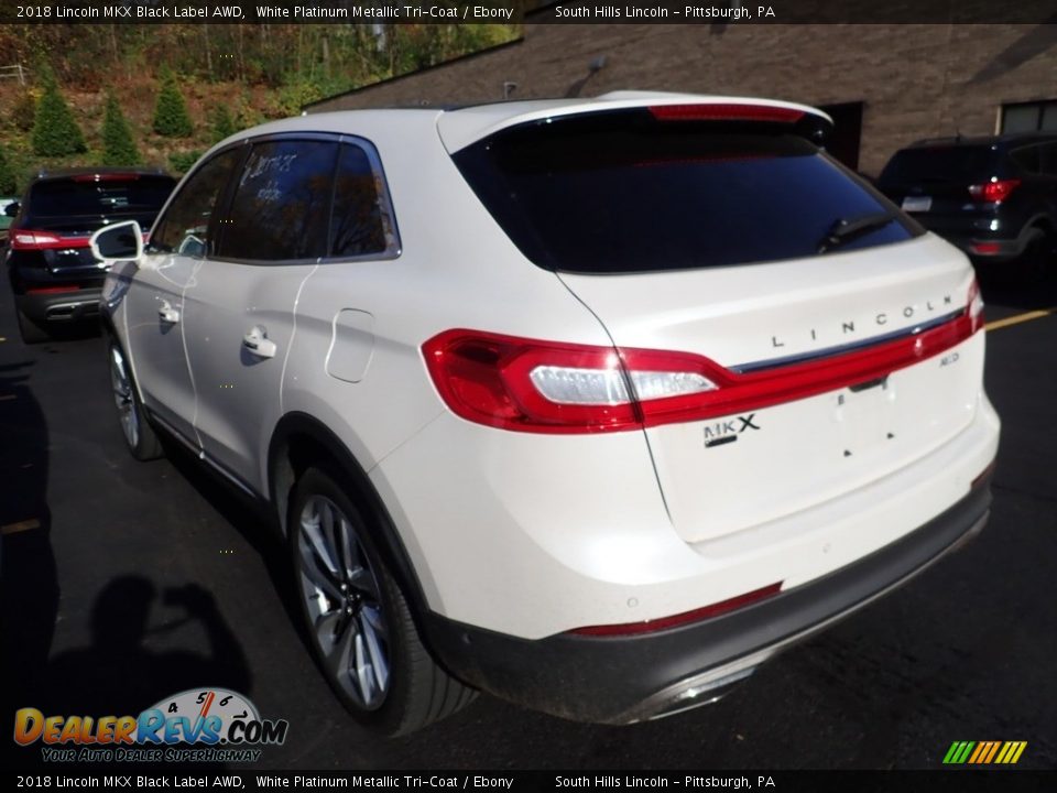 2018 Lincoln MKX Black Label AWD White Platinum Metallic Tri-Coat / Ebony Photo #2