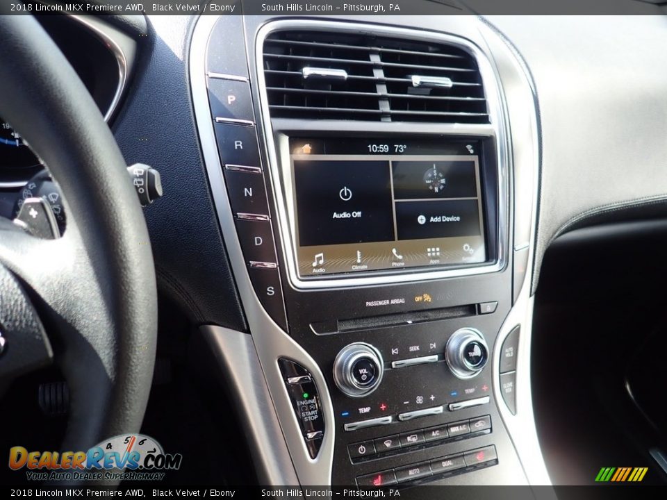 2018 Lincoln MKX Premiere AWD Black Velvet / Ebony Photo #22