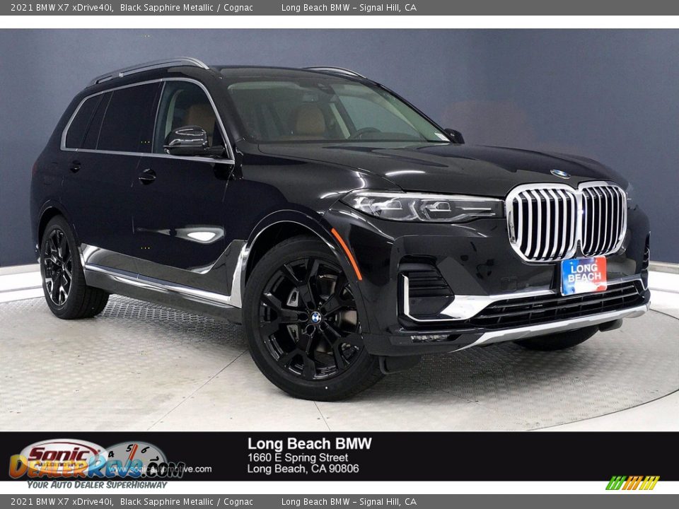 2021 BMW X7 xDrive40i Black Sapphire Metallic / Cognac Photo #1