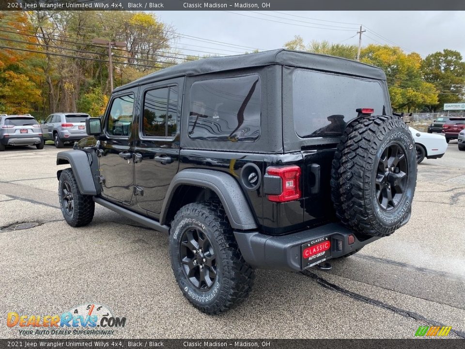 2021 Jeep Wrangler Unlimited Willys 4x4 Black / Black Photo #9