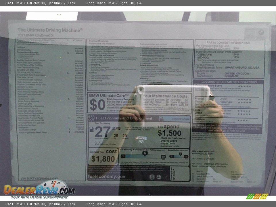 2021 BMW X3 sDrive30i Jet Black / Black Photo #17