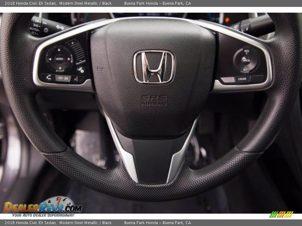 2018 Honda Civic EX Sedan Modern Steel Metallic / Black Photo #15
