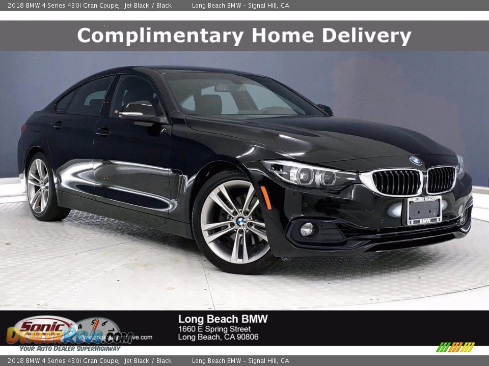 2018 BMW 4 Series 430i Gran Coupe Jet Black / Black Photo #1
