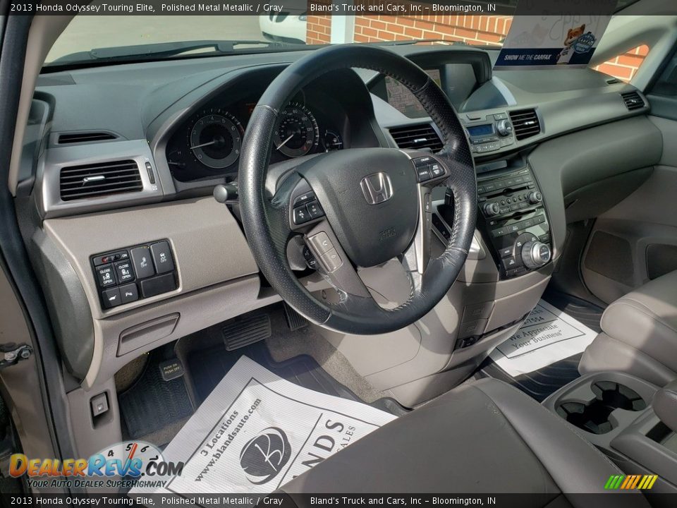 2013 Honda Odyssey Touring Elite Polished Metal Metallic / Gray Photo #7