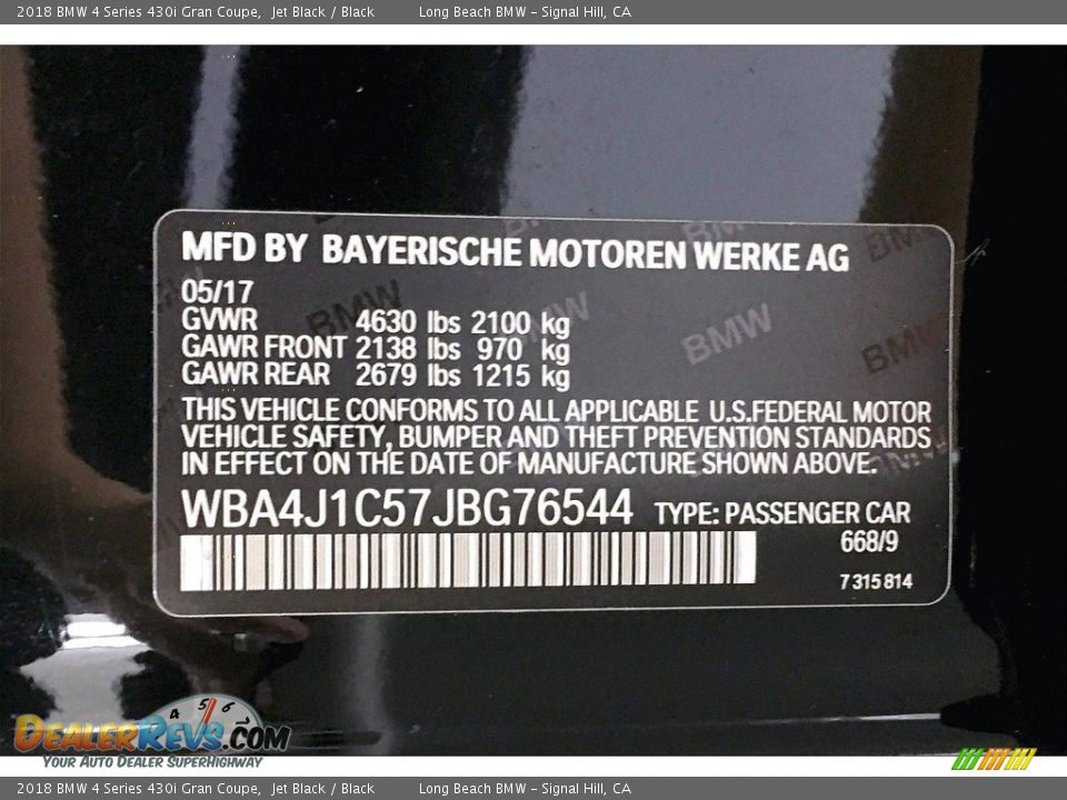 2018 BMW 4 Series 430i Gran Coupe Jet Black / Black Photo #36