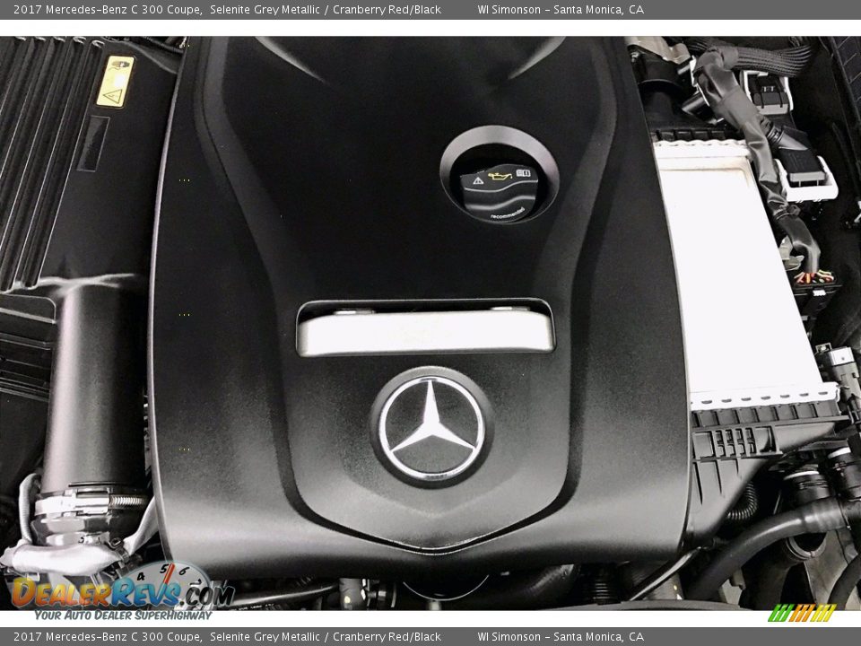 2017 Mercedes-Benz C 300 Coupe Selenite Grey Metallic / Cranberry Red/Black Photo #32
