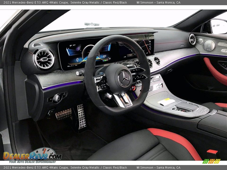2021 Mercedes-Benz E 53 AMG 4Matic Coupe Selenite Gray Metallic / Classic Red/Black Photo #4
