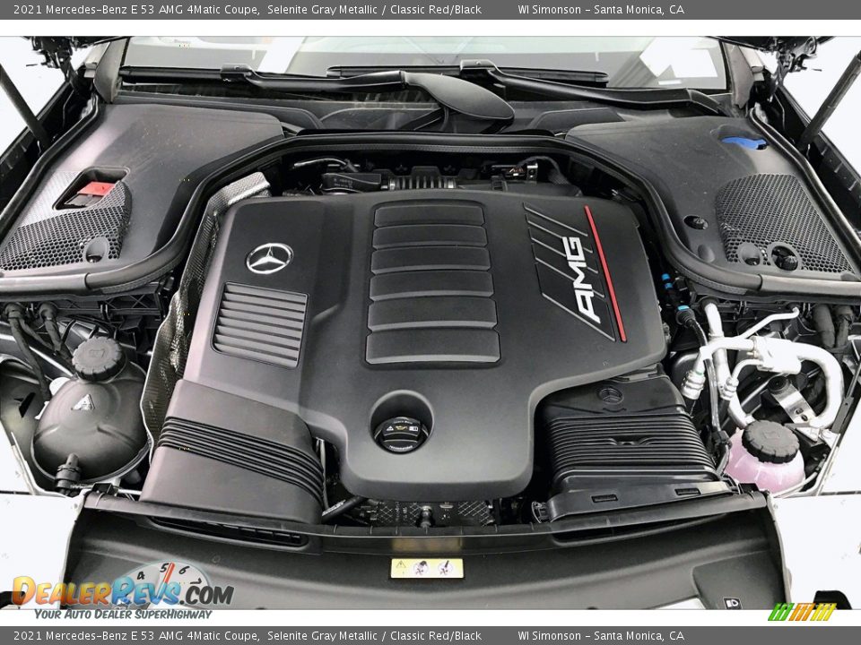 2021 Mercedes-Benz E 53 AMG 4Matic Coupe Selenite Gray Metallic / Classic Red/Black Photo #8