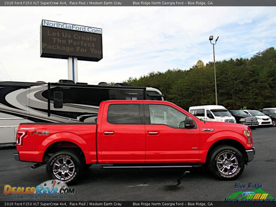 2016 Ford F150 XLT SuperCrew 4x4 Race Red / Medium Earth Gray Photo #6