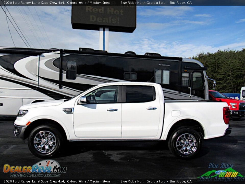 2020 Ford Ranger Lariat SuperCrew 4x4 Oxford White / Medium Stone Photo #2