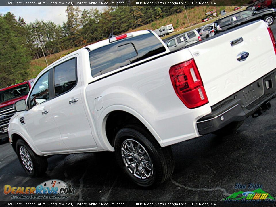 2020 Ford Ranger Lariat SuperCrew 4x4 Oxford White / Medium Stone Photo #28