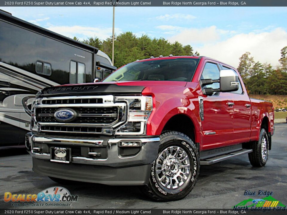 2020 Ford F250 Super Duty Lariat Crew Cab 4x4 Rapid Red / Medium Light Camel Photo #1