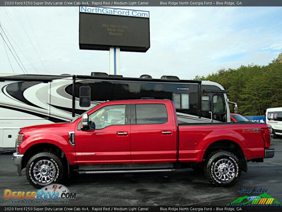 2020 Ford F250 Super Duty Lariat Crew Cab 4x4 Rapid Red / Medium Light Camel Photo #2