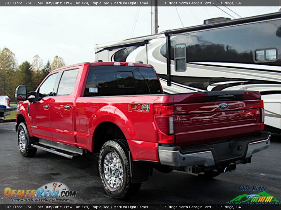 2020 Ford F250 Super Duty Lariat Crew Cab 4x4 Rapid Red / Medium Light Camel Photo #3