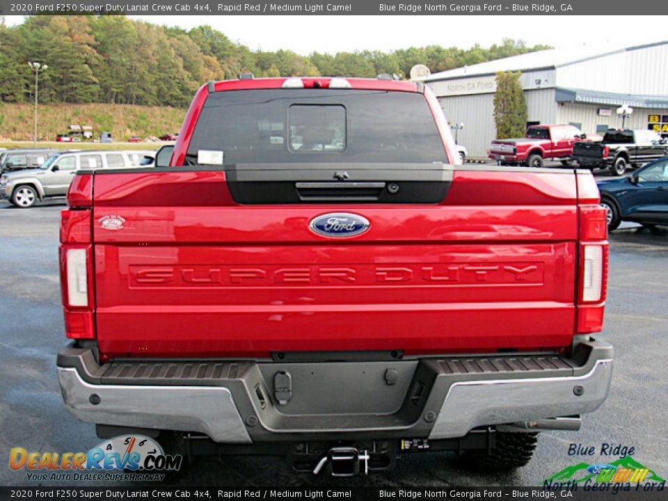 2020 Ford F250 Super Duty Lariat Crew Cab 4x4 Rapid Red / Medium Light Camel Photo #4