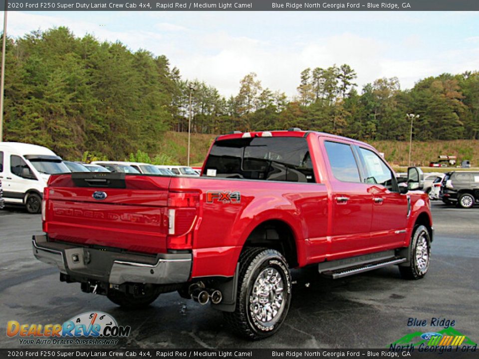 2020 Ford F250 Super Duty Lariat Crew Cab 4x4 Rapid Red / Medium Light Camel Photo #5