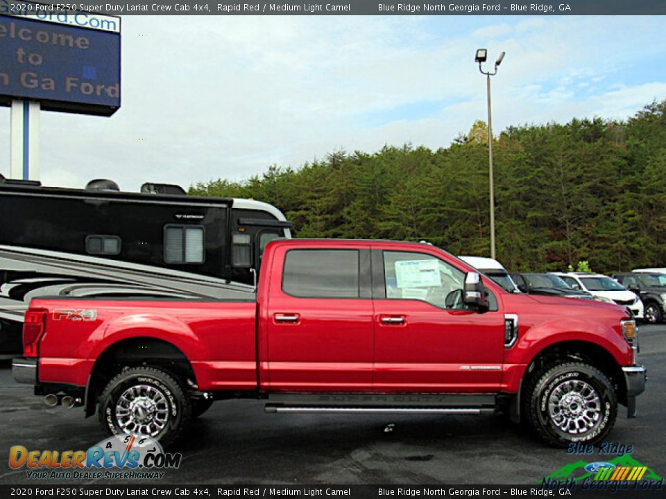 2020 Ford F250 Super Duty Lariat Crew Cab 4x4 Rapid Red / Medium Light Camel Photo #6