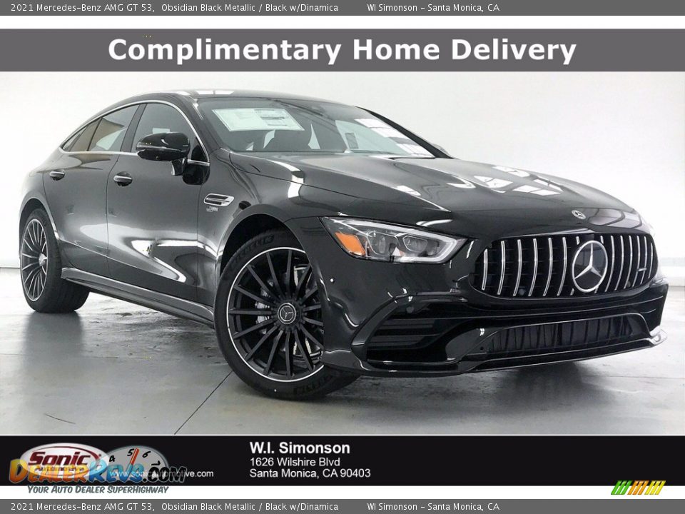 2021 Mercedes-Benz AMG GT 53 Obsidian Black Metallic / Black w/Dinamica Photo #1