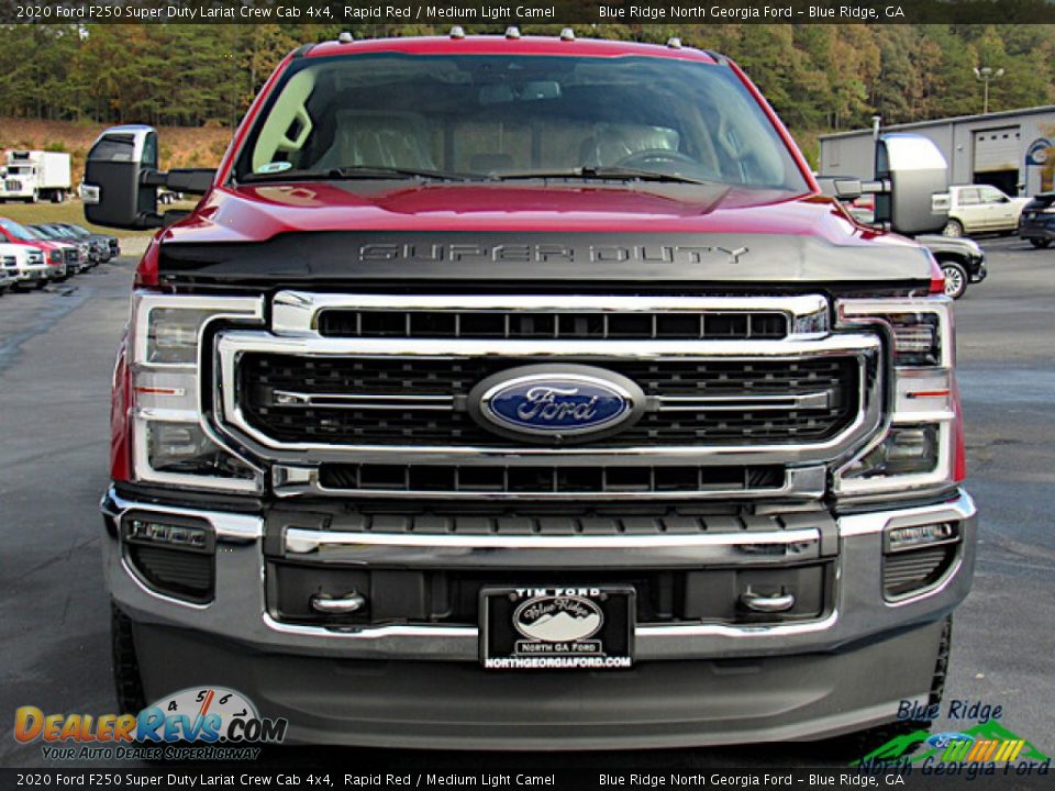 2020 Ford F250 Super Duty Lariat Crew Cab 4x4 Rapid Red / Medium Light Camel Photo #8