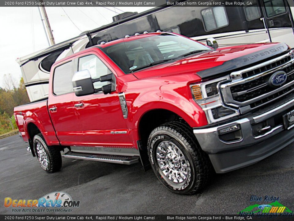 2020 Ford F250 Super Duty Lariat Crew Cab 4x4 Rapid Red / Medium Light Camel Photo #34