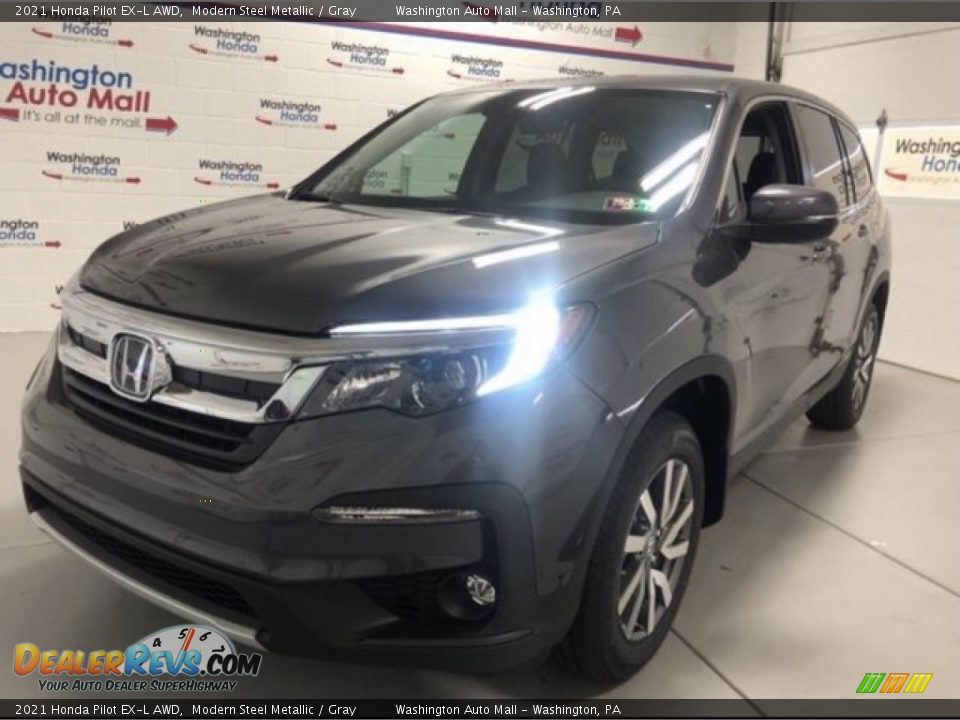 2021 Honda Pilot EX-L AWD Modern Steel Metallic / Gray Photo #1