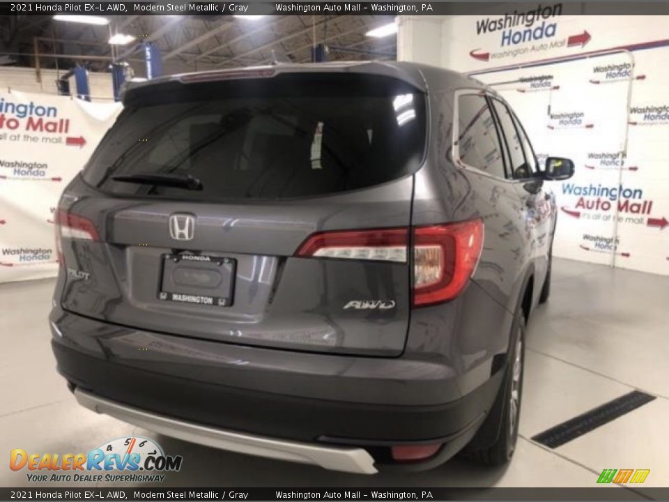 2021 Honda Pilot EX-L AWD Modern Steel Metallic / Gray Photo #3