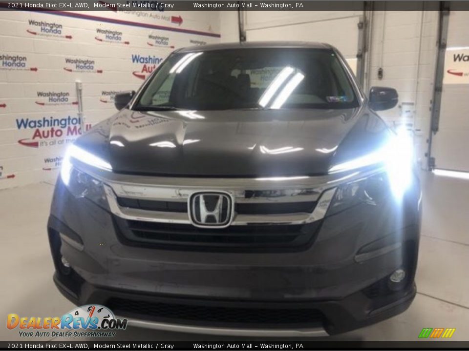 2021 Honda Pilot EX-L AWD Modern Steel Metallic / Gray Photo #4