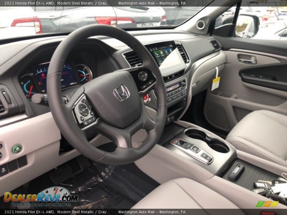 2021 Honda Pilot EX-L AWD Modern Steel Metallic / Gray Photo #11