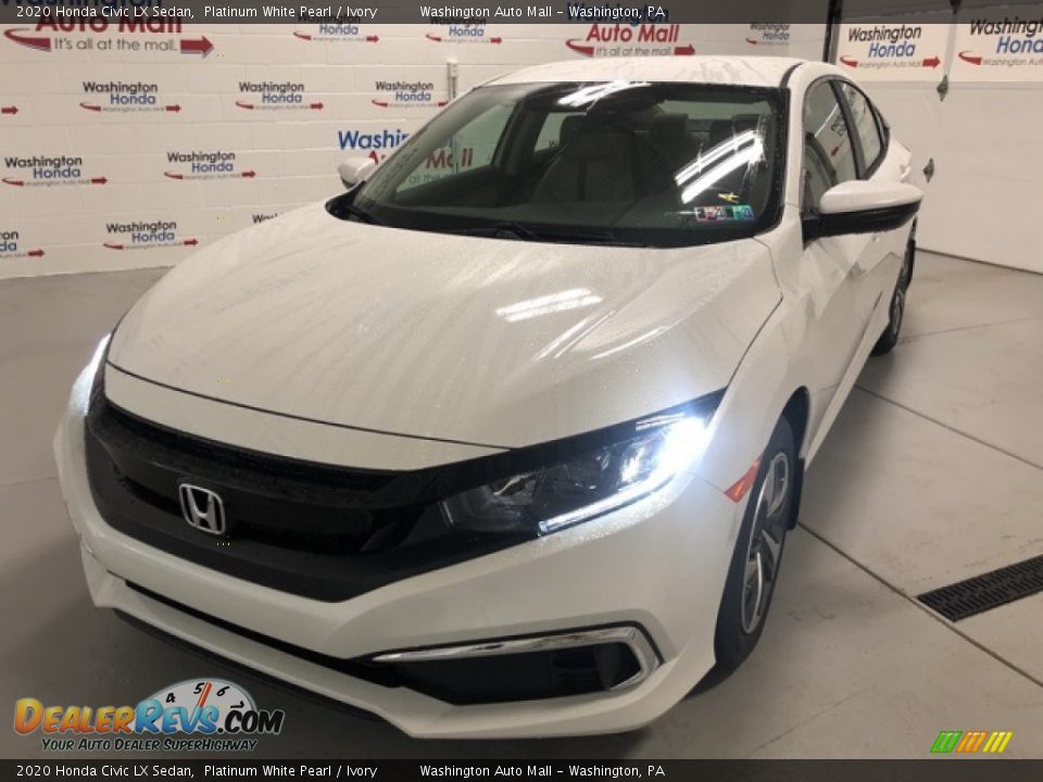 2020 Honda Civic LX Sedan Platinum White Pearl / Ivory Photo #2