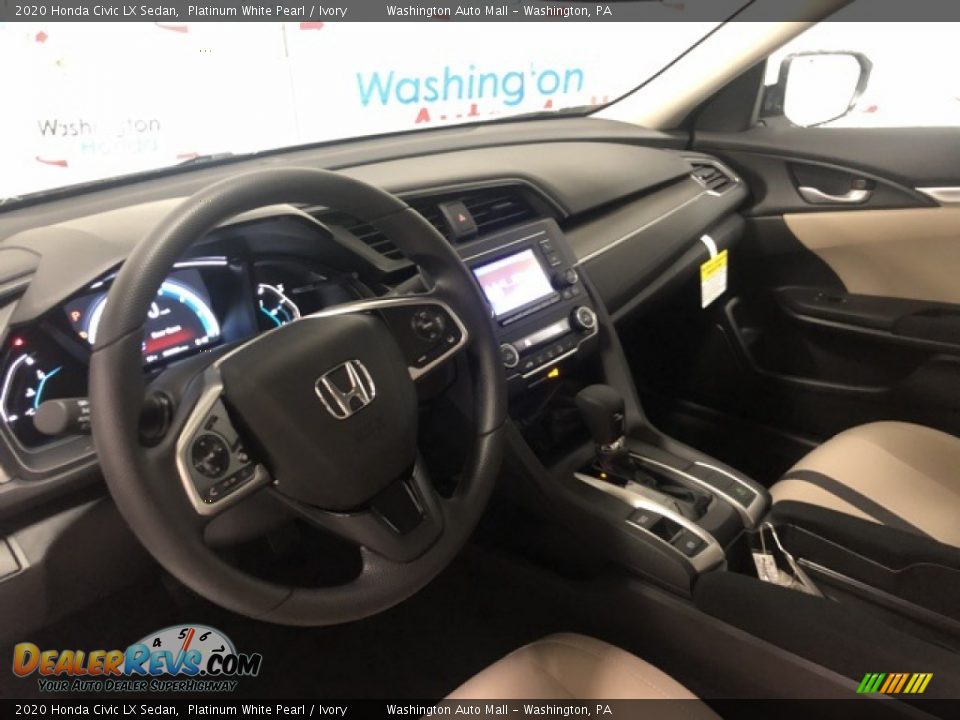 2020 Honda Civic LX Sedan Platinum White Pearl / Ivory Photo #10