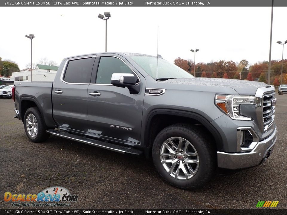 Satin Steel Metallic 2021 GMC Sierra 1500 SLT Crew Cab 4WD Photo #3