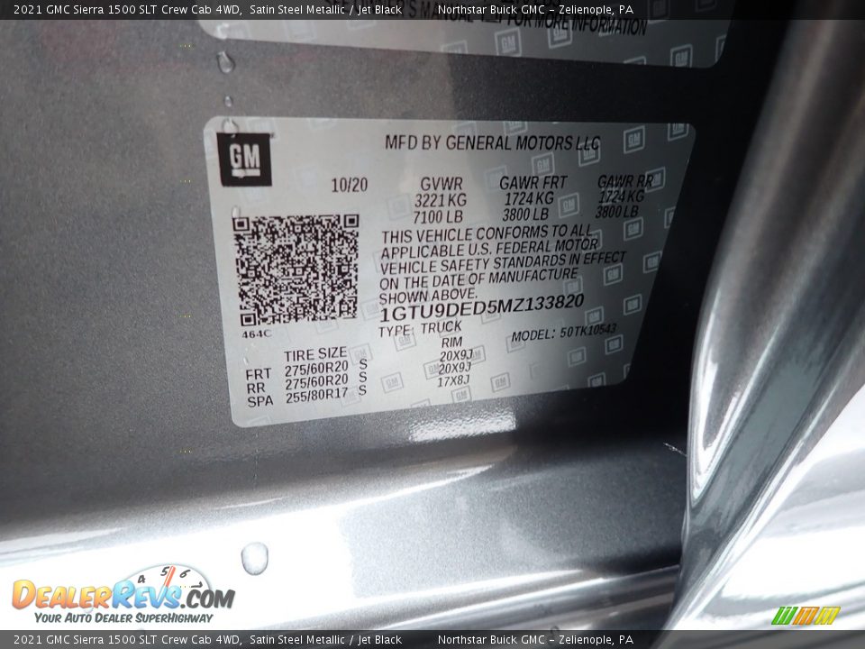 2021 GMC Sierra 1500 SLT Crew Cab 4WD Satin Steel Metallic / Jet Black Photo #11