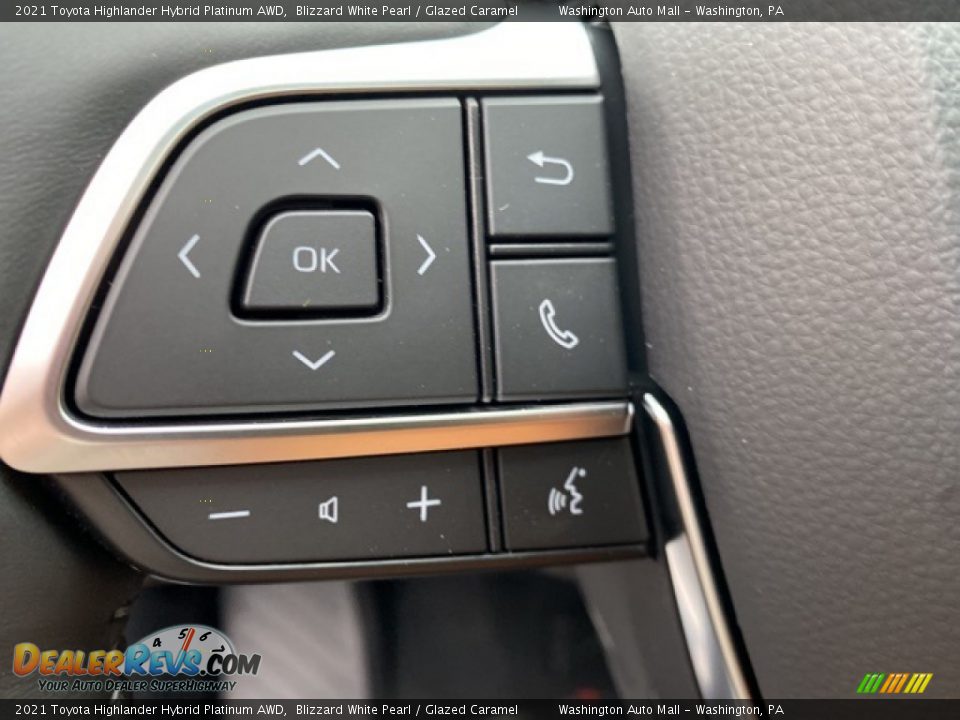 2021 Toyota Highlander Hybrid Platinum AWD Steering Wheel Photo #19