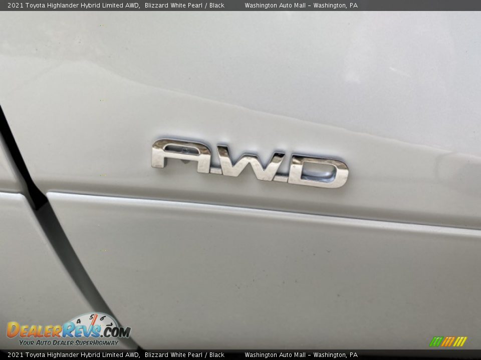 2021 Toyota Highlander Hybrid Limited AWD Blizzard White Pearl / Black Photo #34