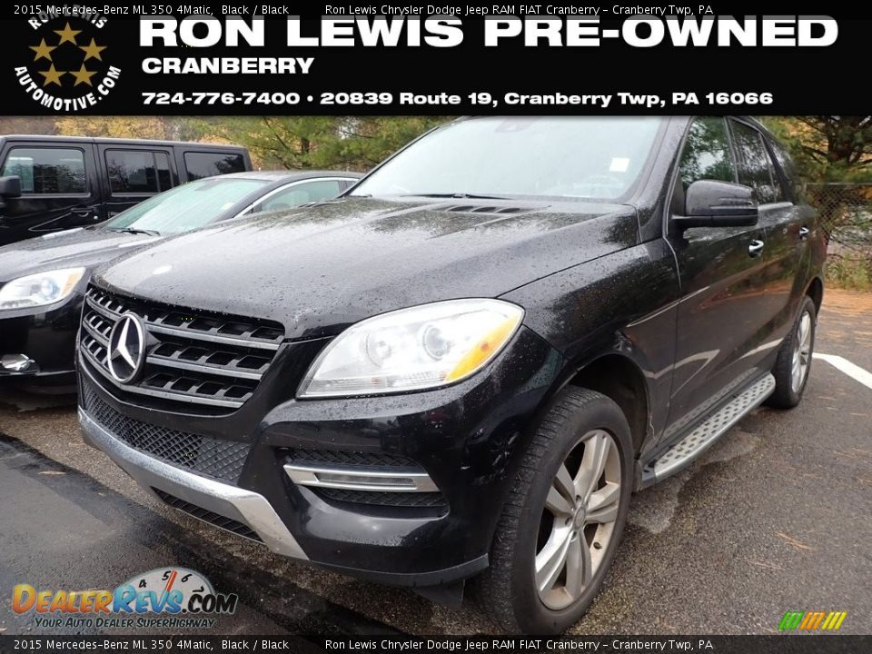 2015 Mercedes-Benz ML 350 4Matic Black / Black Photo #1