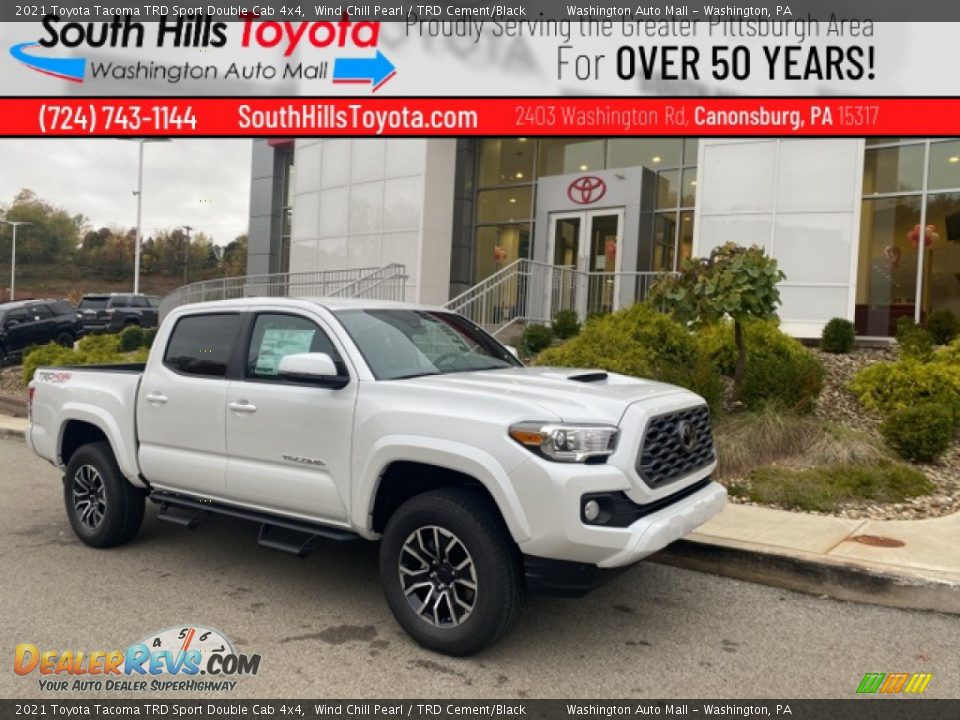 2021 Toyota Tacoma TRD Sport Double Cab 4x4 Wind Chill Pearl / TRD Cement/Black Photo #1