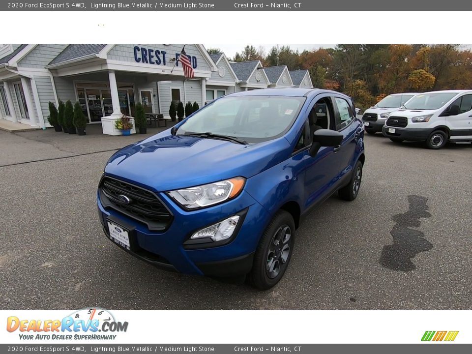 2020 Ford EcoSport S 4WD Lightning Blue Metallic / Medium Light Stone Photo #3