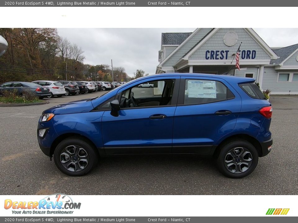2020 Ford EcoSport S 4WD Lightning Blue Metallic / Medium Light Stone Photo #4